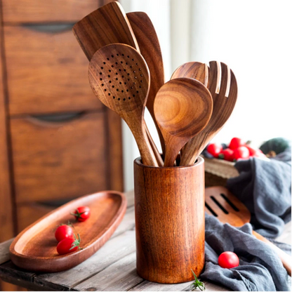 Set di utensili da cucina in legno