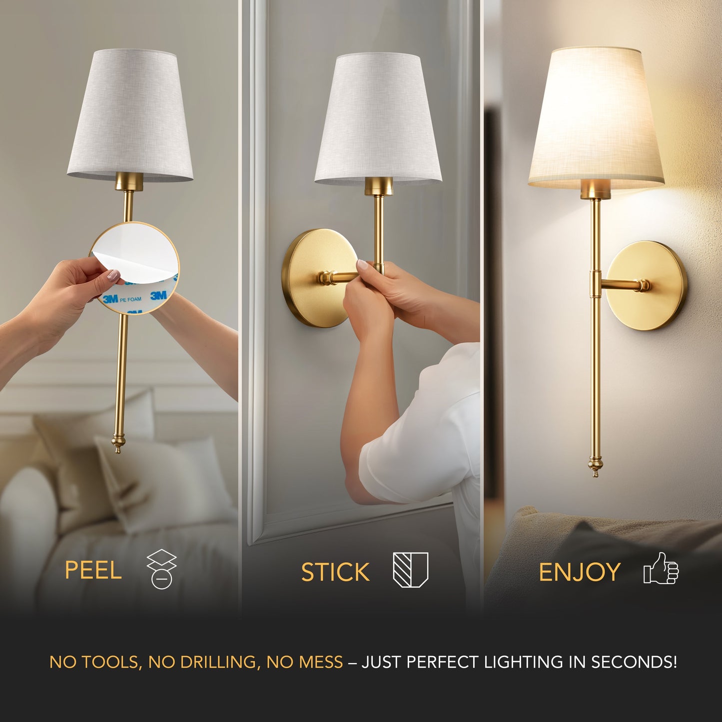 Chalise Luxe Lampade da Parete Wireless (Set di 2)