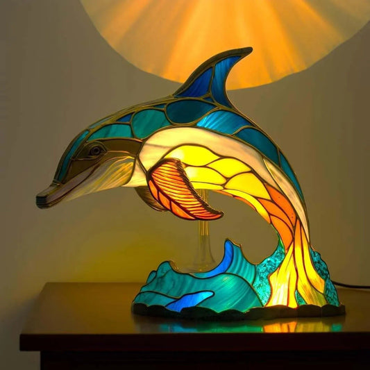 Mouran – Lampada magica a delfini in plastica colorata