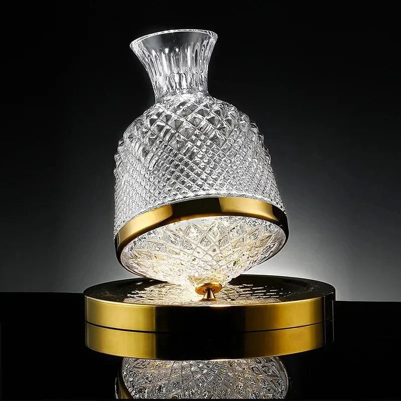 Caraffa per vino con cristalli rotanti