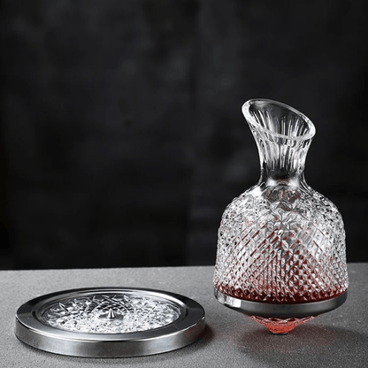 Caraffa per vino con cristalli rotanti