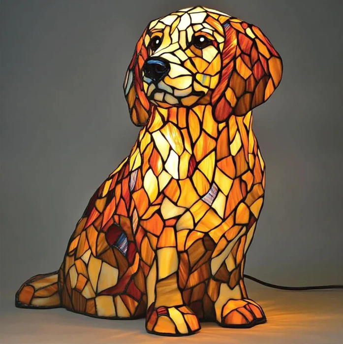 Pompom – Lampada golden retriever spirituale